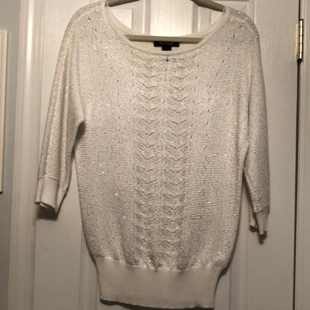 White sparkle sweater!!